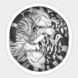 Yin-Yang Cats: Silver Tabby Sticker